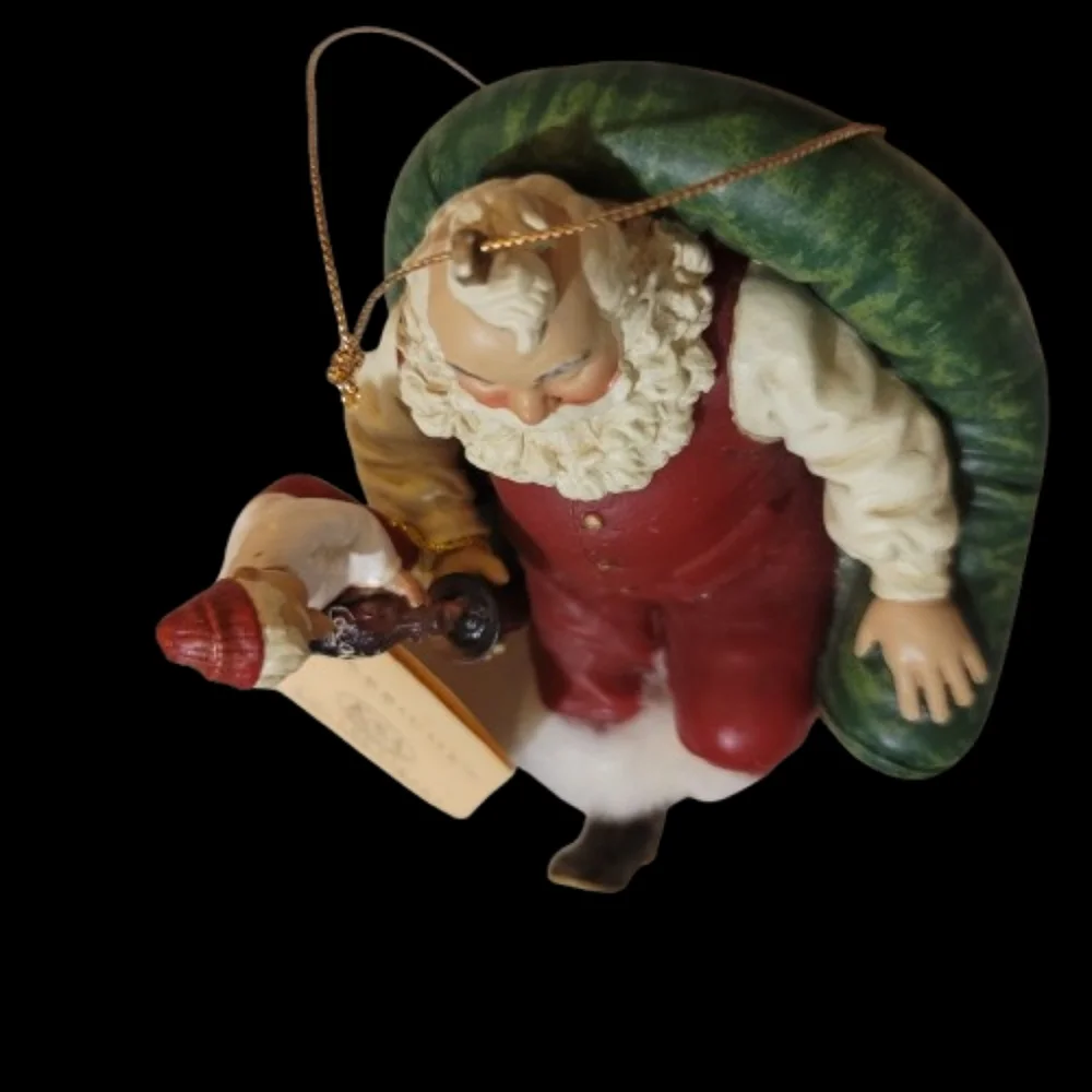 Coca-Cola Santa Figurine Kurt S. Adler Sitting In Chair Drinking Christmas Elf